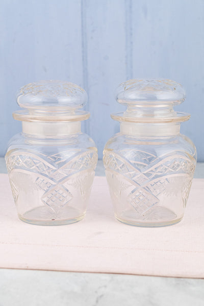 Deco Silverplate and Glass Double Pickle Castor