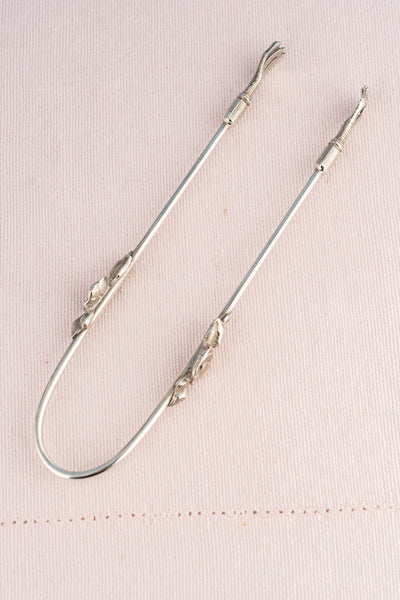 Victorian Silver and Glass Double Pickle Castor with Tongs