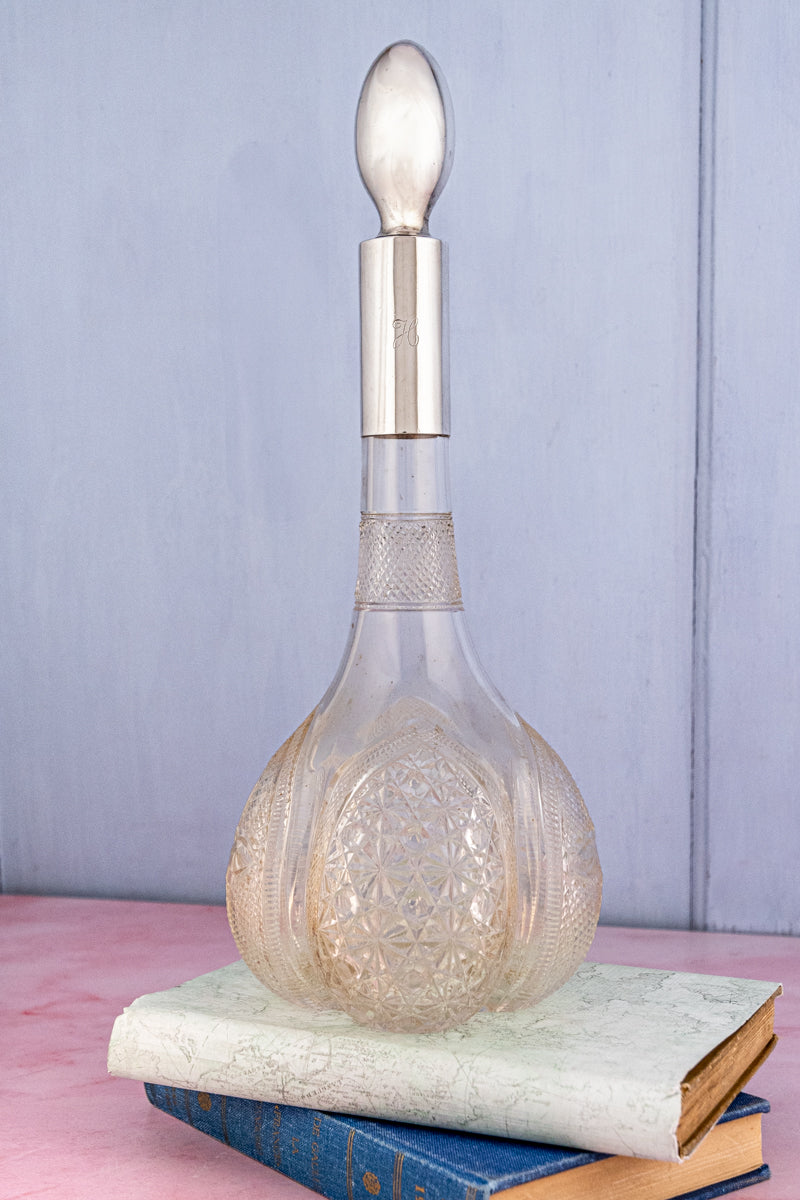 Edwardian Sterling Silver Cut Crystal Decanter