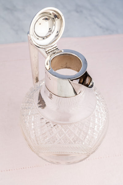 Victorian Sterling & Cut Crystal Wine Pitcher