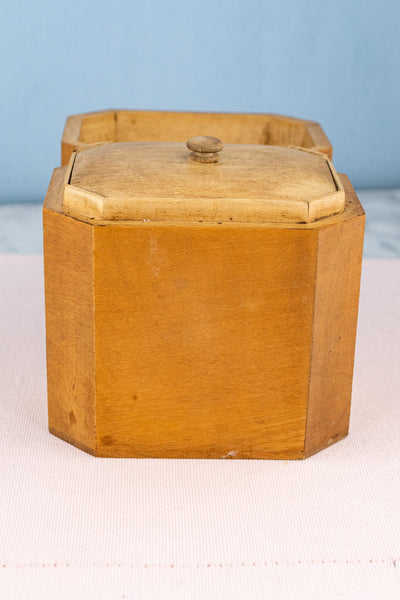 Vintage 1935 Wood Tea Caddy