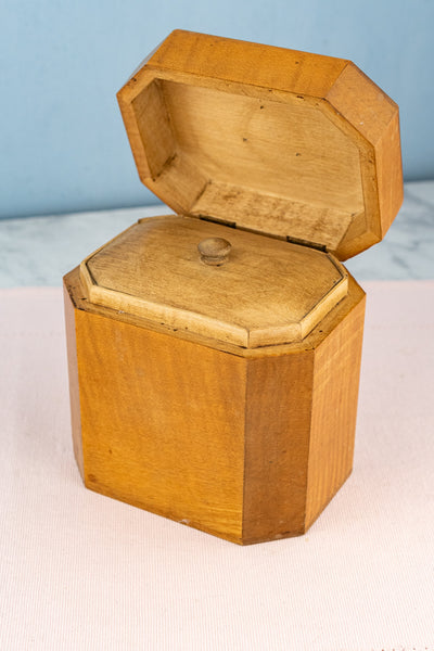 Vintage 1935 Wood Tea Caddy