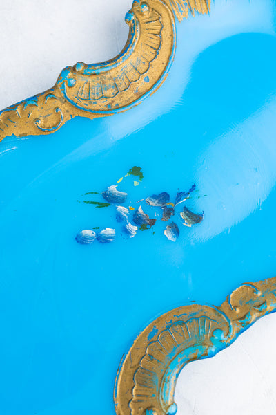 Vintage Blue Milk Glass Plate