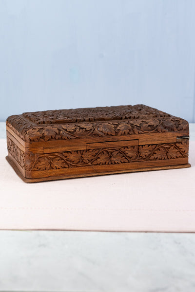 Vintage Carved Indian Rosewood Box