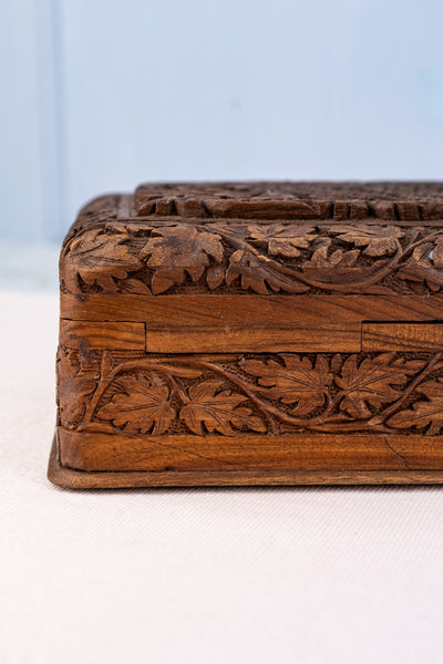 Vintage Carved Indian Rosewood Box