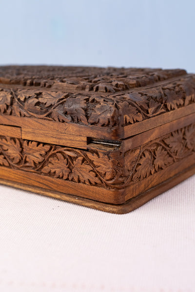 Vintage Carved Indian Rosewood Box