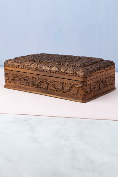 Vintage Carved Indian Rosewood Box