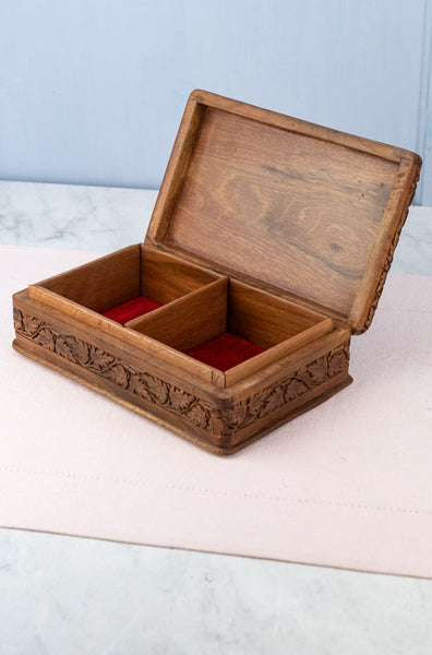 Vintage Carved Indian Rosewood Box