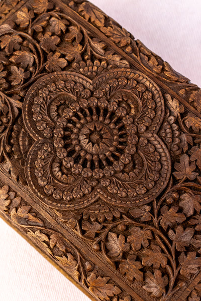 Vintage Carved Indian Rosewood Box