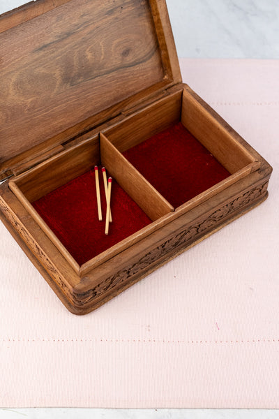 Vintage Carved Indian Rosewood Box