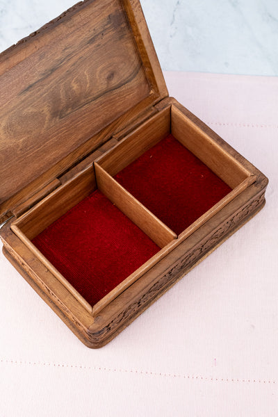 Vintage Carved Indian Rosewood Box