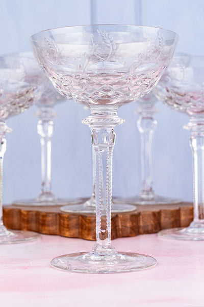 Vintage Champagne Coupes - Set of 6