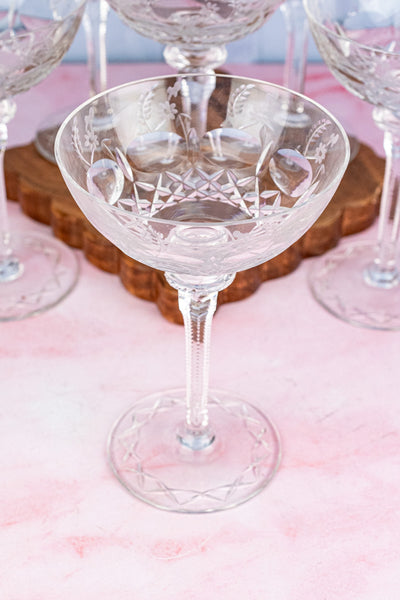 Vintage Champagne Coupes - Set of 6