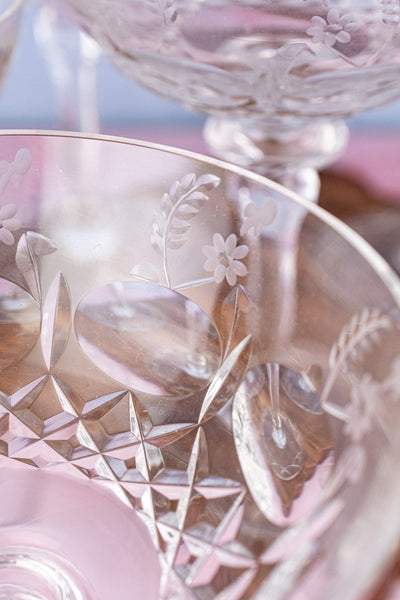 Vintage Champagne Coupes - Set of 6