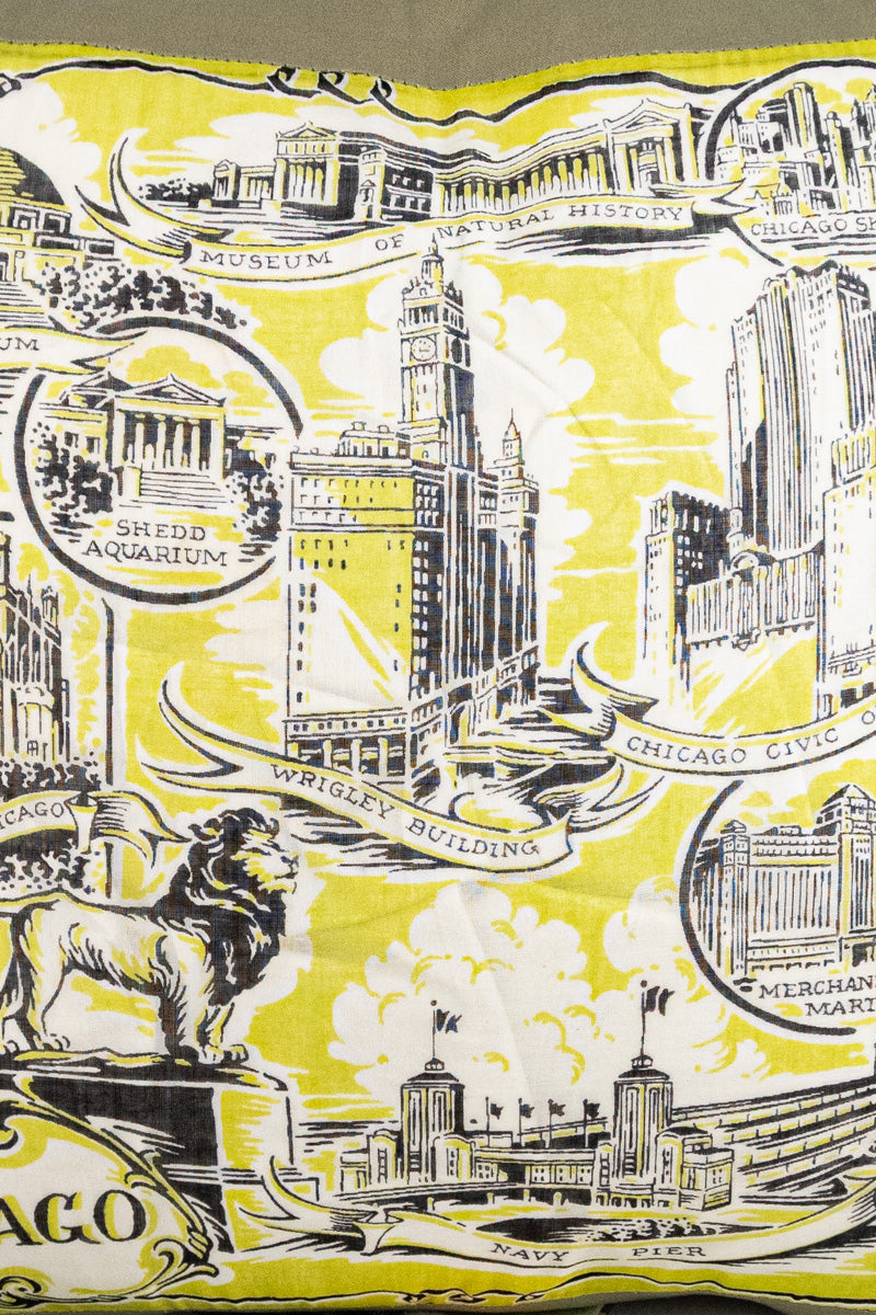 Vintage Chicago Hankie Souvenir Pillow