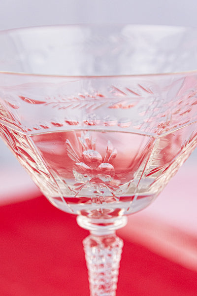 Vintage Crystal Cocktail Glasses - Set of 8