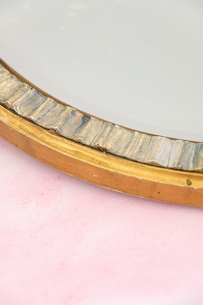 Vintage English Barbola Looking Glass