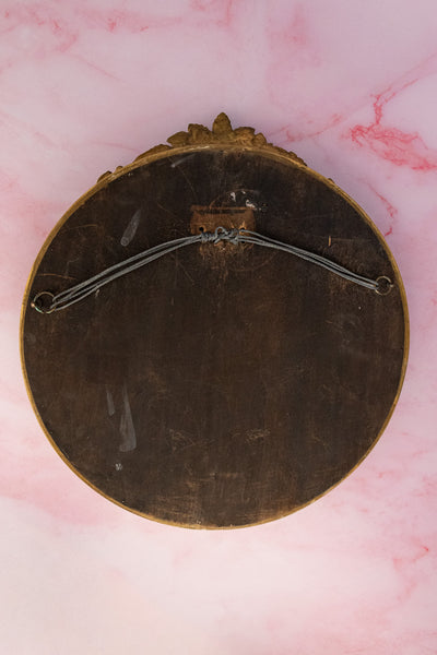 Vintage English Barbola Looking Glass