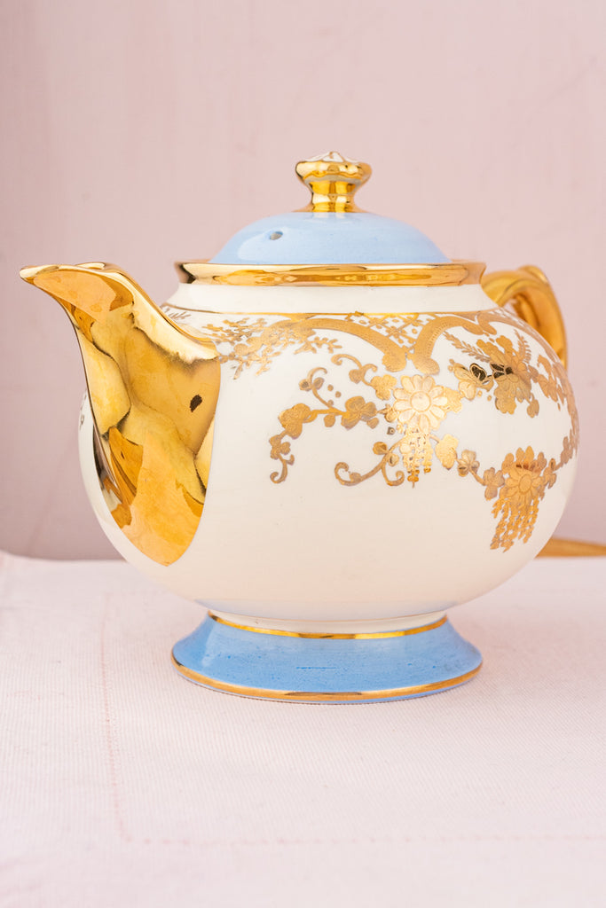 Vintage English Blue & Gold Teapot P.O.S.H.