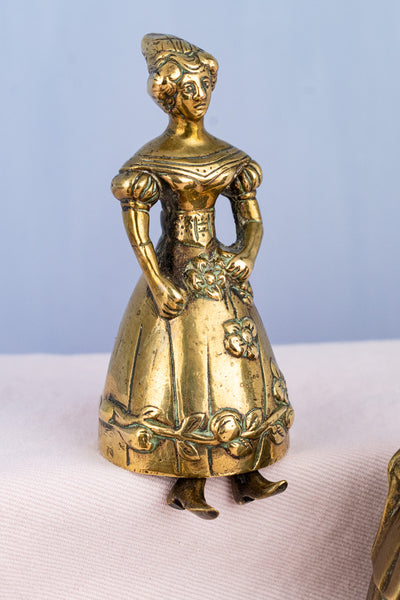 Vintage English Brass Drawing Room Lady Bells