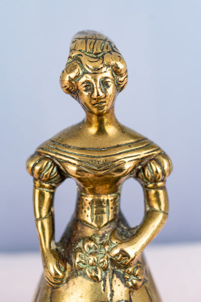 Vintage English Brass Drawing Room Lady Bells