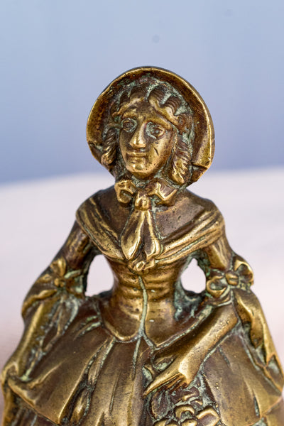 Vintage English Brass Drawing Room Lady Bells