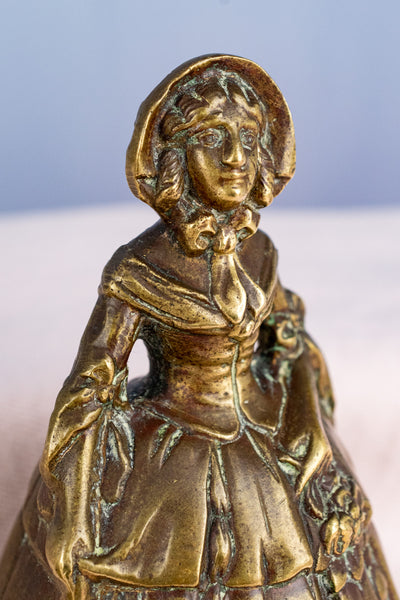 Vintage English Brass Drawing Room Lady Bells