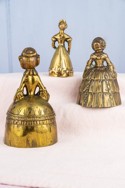 Vintage English Brass Drawing Room Lady Bells