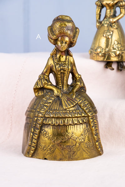 Vintage English Brass Drawing Room Lady Bells