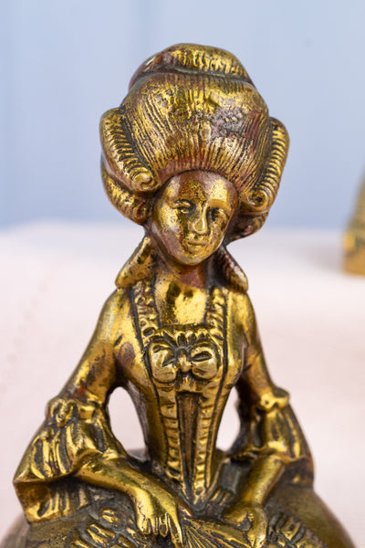 Vintage English Brass Drawing Room Lady Bells