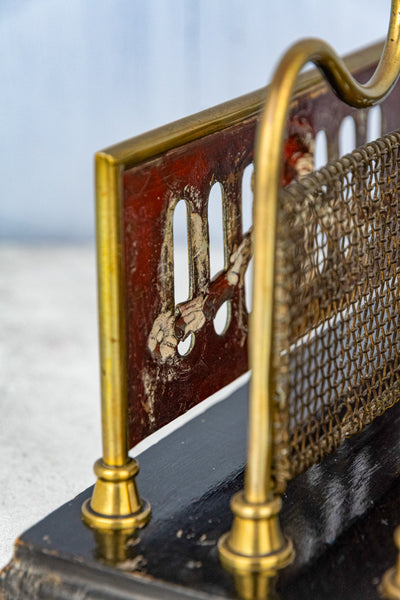 Antique English Brass Letter Rack