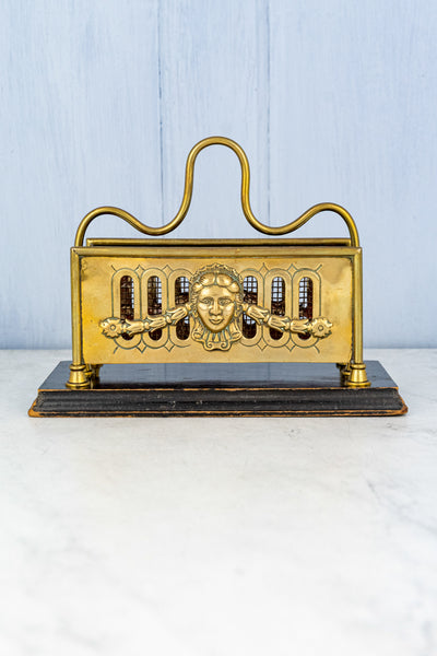 Antique English Brass Letter Rack