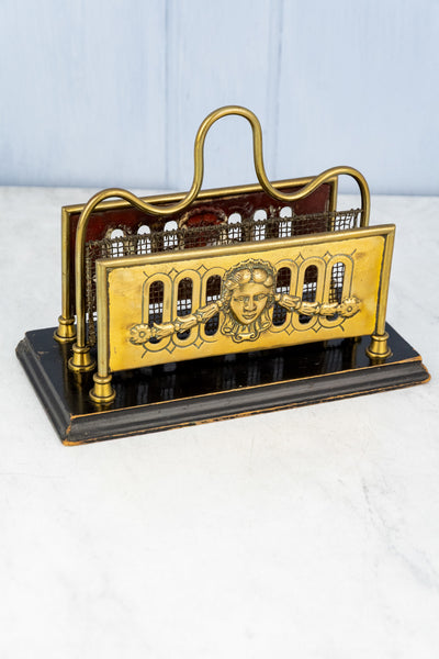 Antique English Brass Letter Rack