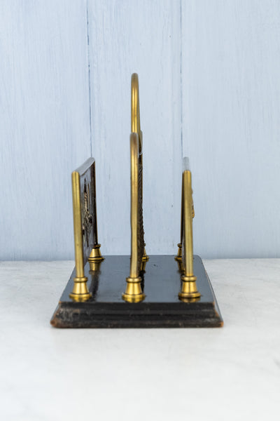 Antique English Brass Letter Rack