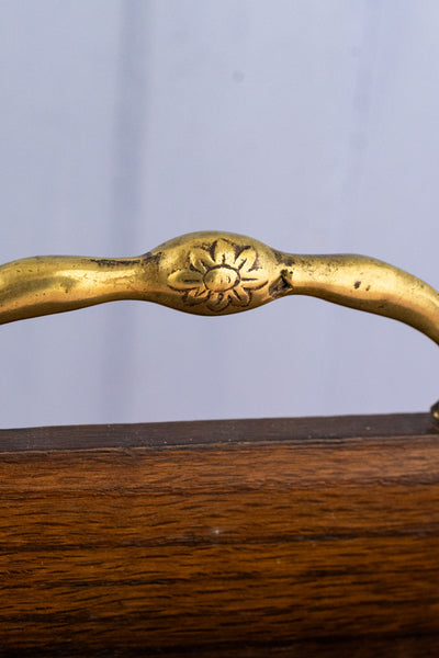 Vintage English Oak and Brass Letter Holder