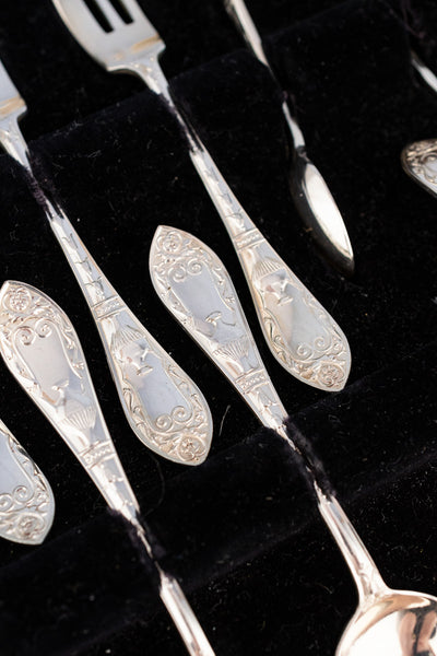 Vintage English Silverplate Afternoon Tea Cutlery Set for 6