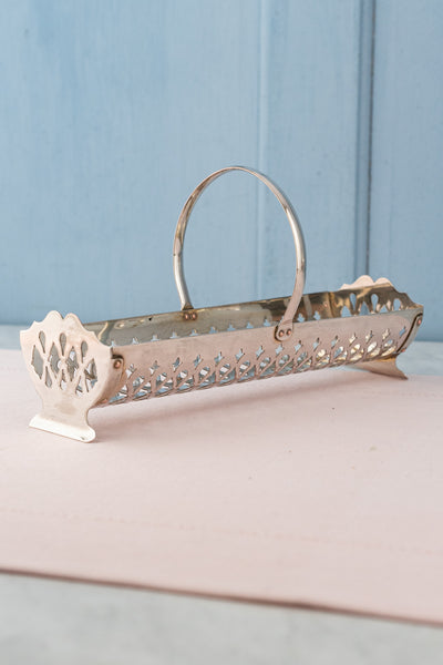 Vintage English Silverplate Cracker Basket
