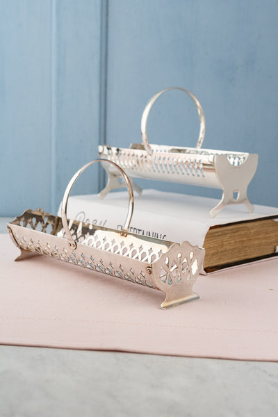 Vintage English Silverplate Cracker Basket