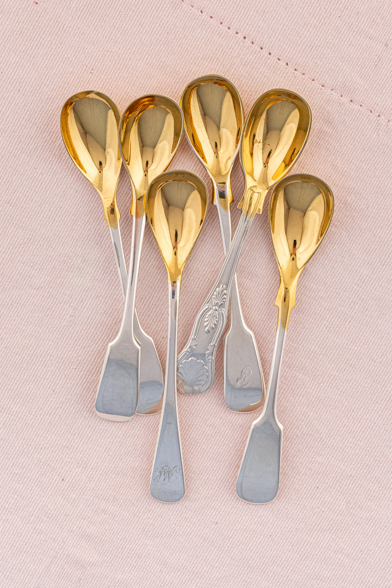 Vintage English Silverplate & Gilded Egg Spoon