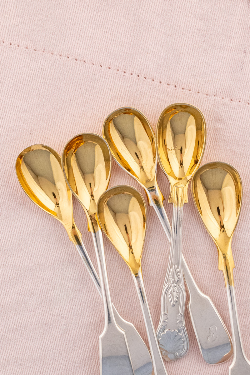 Vintage English Silverplate & Gilded Egg Spoon