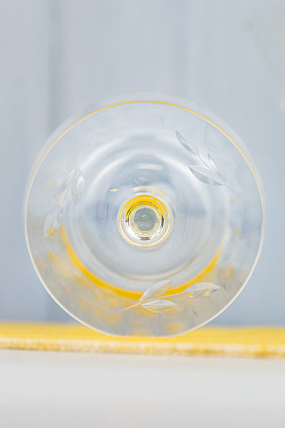 Vintage Engraved Glasses - Set of 10