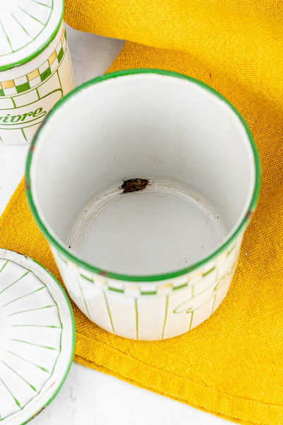 Vintage French Enamelware Canister Set