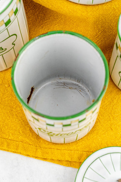 Vintage French Enamelware Canister Set