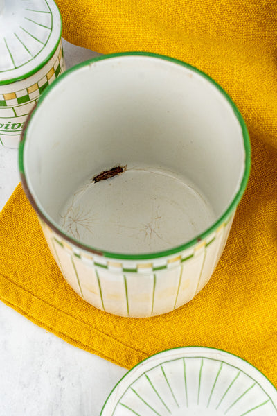 Vintage French Enamelware Canister Set