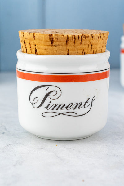 Vintage French Kitchen Canister and Spice Jar Set