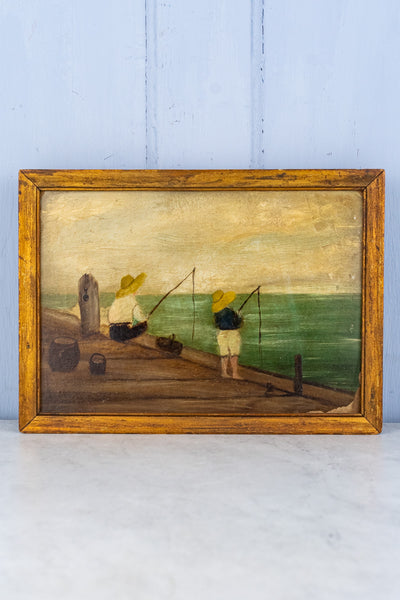 Vintage Oil Painting La Pêche