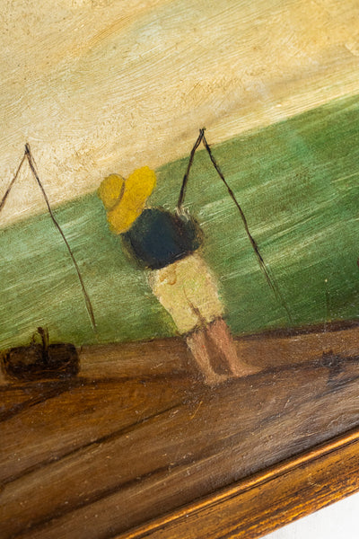 Vintage Oil Painting La Pêche