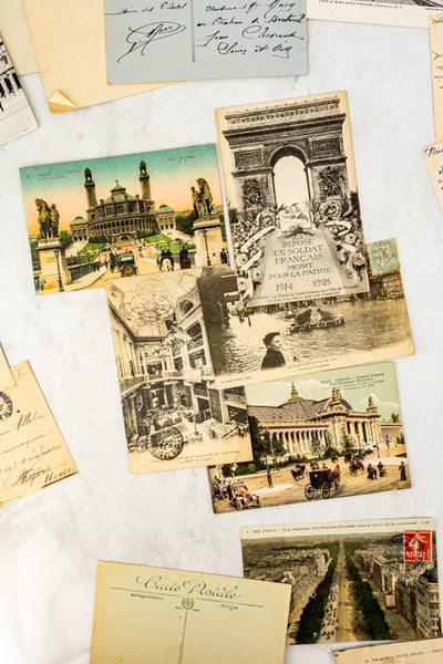 Vintage French Postcards - Assorted Set of 5