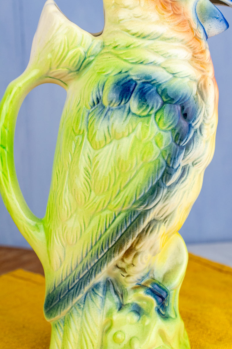 Vintage French St. Clément Cockatoo Pitcher, image 10 of 13