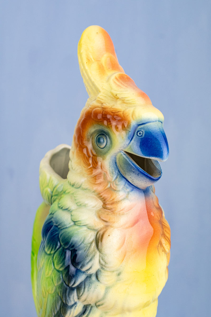 Vintage French St. Clément Cockatoo Pitcher, image 2 of 13
